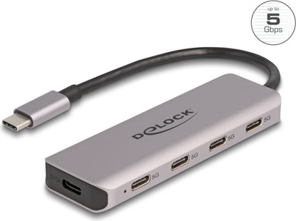 Attēls no Delock USB 5 Gbps 4 Port USB Type-C™ Hub with USB Type-C™ connector