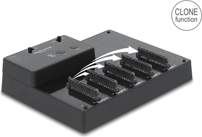 Attēls no Delock USB 5 Gbps Docking and Clone Station for 5 x 2.5″ SATA HDD / SSD