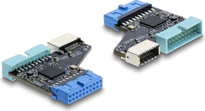 Attēls no Delock USB 5 Gbps hub 20 pin header female to 1 x USB 5 Gbps 20 pin header male connector and Type-E Key A female