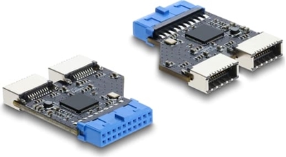 Attēls no Delock USB 5 Gbps Hub 20 pin header female to 2 x USB 5 Gbps Type-E Key A female