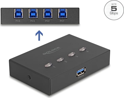 Attēls no Delock USB 5 Gbps Switch 4 PC to 1 device