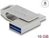 Picture of Delock USB 5 Gbps USB-C™ + Type-A Memory Stick 16 GB - Metal Housing