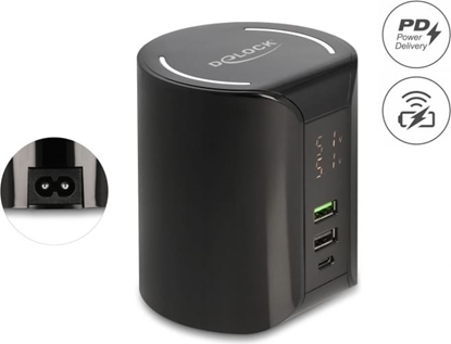 Attēls no Delock USB and Wireless Charger 1 x USB Type-C™ PD + 2 x USB Type-A with 58 W