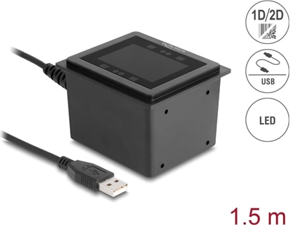 Attēls no Delock USB Barcode Scanner 1D and 2D wired for stationary installation - German Version