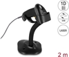 Picture of Delock USB Barcode Scanner 1D with connection cable and stand - Laser - black