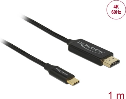 Attēls no Delock USB cable Type-C to HDMI (DP Alt Mode) 4K 60 Hz 1 m coaxial