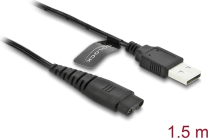 Attēls no Delock USB Charging Cable 5 V for Electric Shavers compatible with Hatteker RFC-588, RFC-598, RFC-690, RFC-692, RFC-696, RSCX-7568, RSCX-9598 series - shaver charger replacement cable 1.2 m