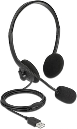 Attēls no Delock USB Stereo Headset with Volume Control for PC and Laptop - Ultra Lightweight