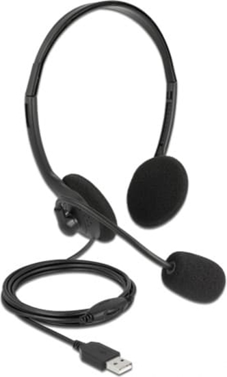 Picture of Delock USB Stereo Headset with Volume Control for PC and Laptop - Ultra Lightweight