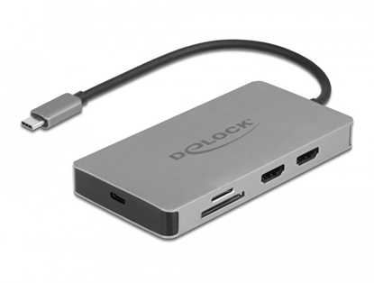 Attēls no Delock USB Type-C™ Docking Station 4K - Dual HDMI MST / USB 3.2 / SD / LAN / PD 3.0