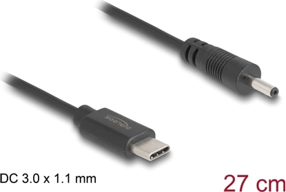 Attēls no Delock USB Type-C™ Power Cable to DC 3.0 x 1.1 mm male 27 cm