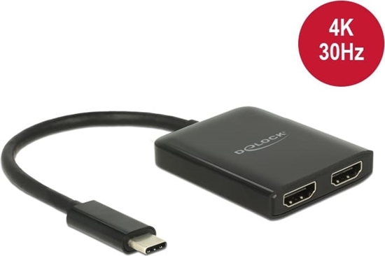 Picture of Delock USB Type-C™ Splitter (DP Alt Mode) > 2 x HDMI out 4K 30 Hz