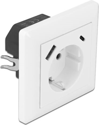 Attēls no Delock Wall Socket with two USB Charging Ports 3.4 A, 1 x USB Type-A and 1 x USB Type-C™