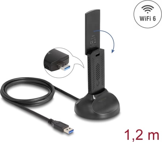Picture of Delock Wi-Fi 6 Dual Band WLAN USB Adapter AX1800 (1201 + 574 Mbps)