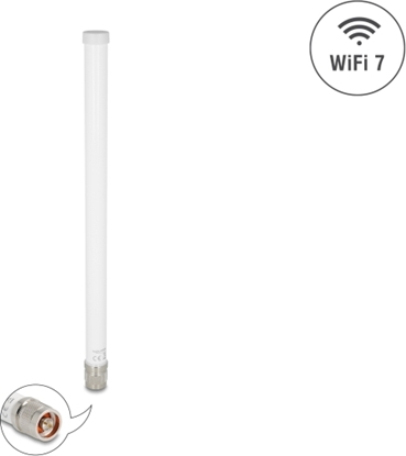 Attēls no Delock WiFi 7 Antenna N plug 4.5 - 6.6 dBi 32 cm omnidirectional fixed outdoor white