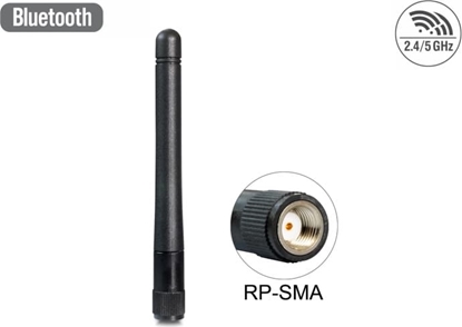 Attēls no Delock WLAN 802.11 ac/a/b/g/n Antenna RP-SMA 3 dBi omnidirectional Fixed Waterproof