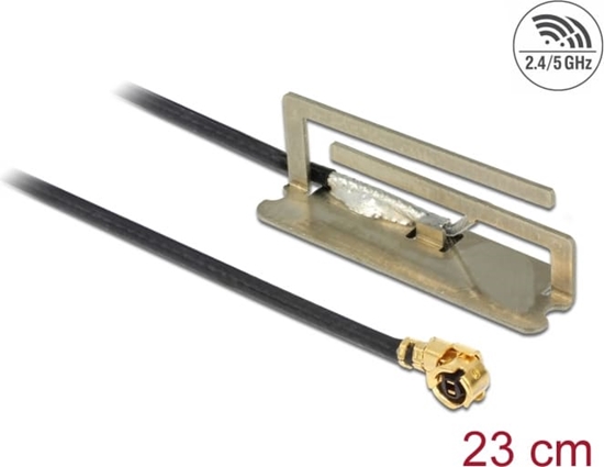 Picture of Delock WLAN 802.11 ac/a/h/b/g/n Antenna I-PEX Inc., MHF® I plug 1.6 dBi 23 cm PIFA internal
