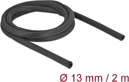 Attēls no Delock Woven Sleeve self-closing heat-resistant 2 m x 13 mm black