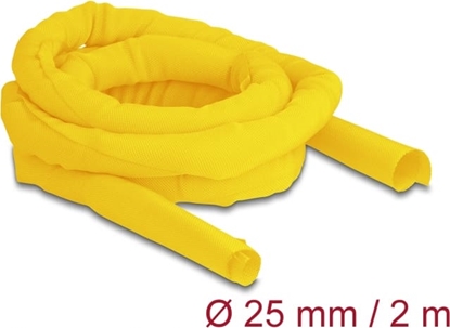 Attēls no Delock Woven Sleeve self-closing heat-resistant 2 m x 25 mm yellow