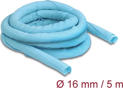Attēls no Delock Woven Sleeve self-closing heat-resistant 5 m x 16 mm blue