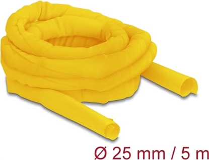 Attēls no Delock Woven Sleeve self-closing heat-resistant 5 m x 25 mm yellow