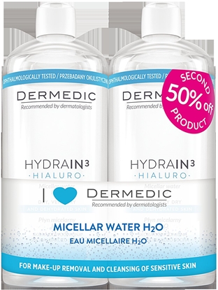 Attēls no Dermedic DERMEDIC_SET Hydrain3 Hialuro pyn micelarny 2x500ml