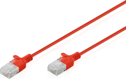 Attēls no Digitus CAT 6 U-UTP Slim patch cable, 0.3 m, red