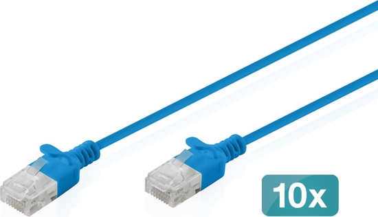 Picture of Digitus CAT 6 U-UTP Slim patch cable, 1 m, blue, 10 pieces