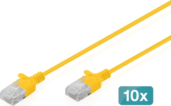 Picture of Digitus CAT 6 U-UTP Slim patch cable, 1 m, yellow, 10 pieces