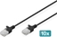 Изображение Digitus CAT 6 U-UTP Slim patch cable, 5 m, black, 10 pieces
