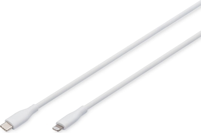 Picture of Digitus Lightning silicone connection cable, USB-C - Lightning, 0.5m, white