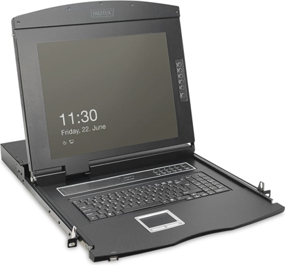 Attēls no Digitus Modular HD LCD KVM console with 19\" TFT, 1-port VGA KVM connection, touchpad, UK keyboard layout