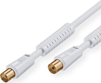 Attēls no Divers Antenna Cable, M - F, white, 5 m