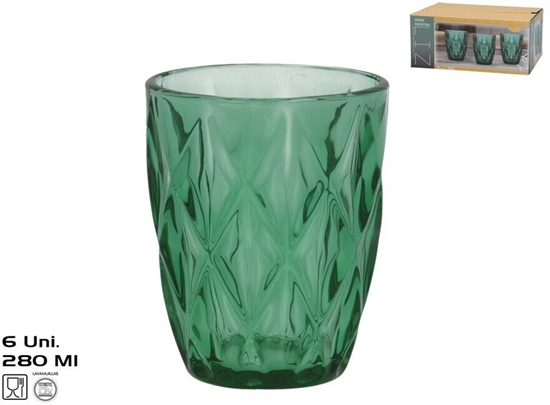 Picture of Dymo Szklanki szklane (6 gab.) 280 ml zielony 10 x 8 x 8 cm KITCHEN&GO 8445393604718 (8445393604718)