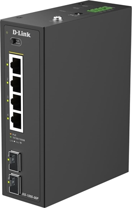 Attēls no D-Link DIS-100G-06P 6Port Gigabit Switch Industrial PoE 4x Rj45 + 2x SFP