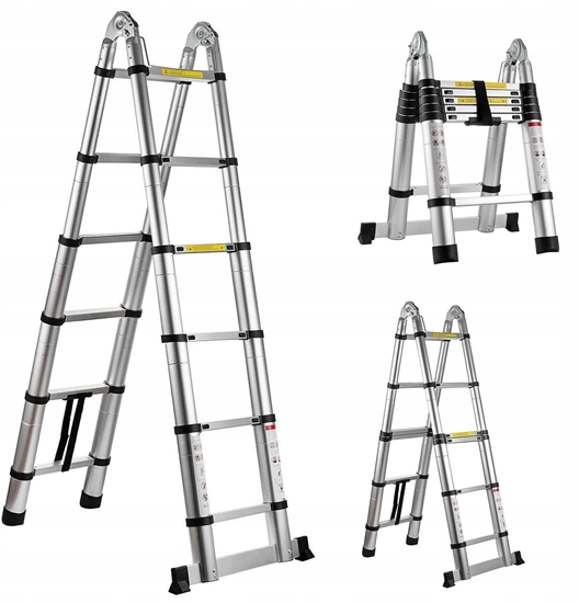 Picture of Drabina teleskopowa aluminiowa przegubowa 3,8m 150kg (1)