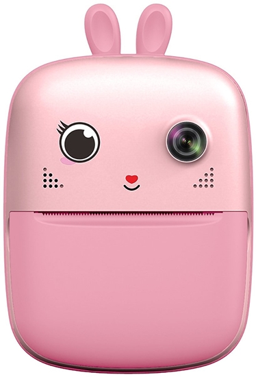 Изображение Drukarka etykiet Hurtel Mini drukarka termiczny z aparatem fotograficznym i kamer HURC10R - róowa