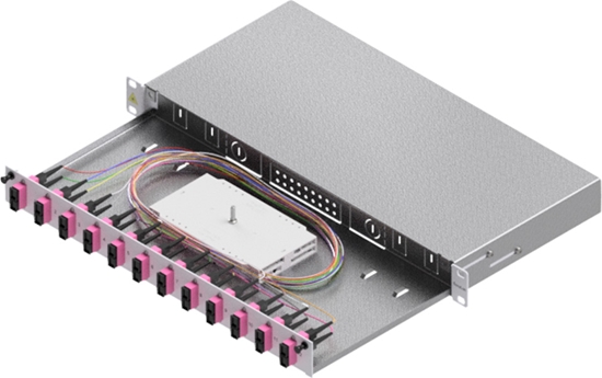 Изображение Easylan FO Splice Housing, Grade C 19" 1U, 12 Ports, 12x SC-Duplex, OM4