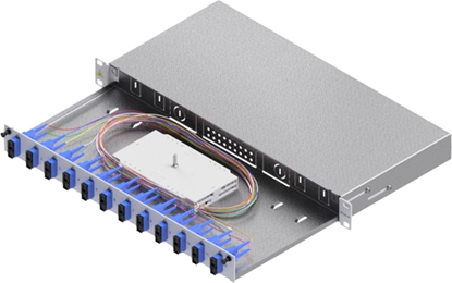 Attēls no Easylan FO Splice Housing, Grade C 19" 1U, 12 Ports, 12x SC-Duplex, OS2