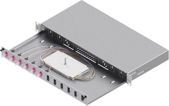Изображение Easylan FO Splice Housing, Grade C 19" 1U, 12 Ports, 6x LC-Duplex, OM4