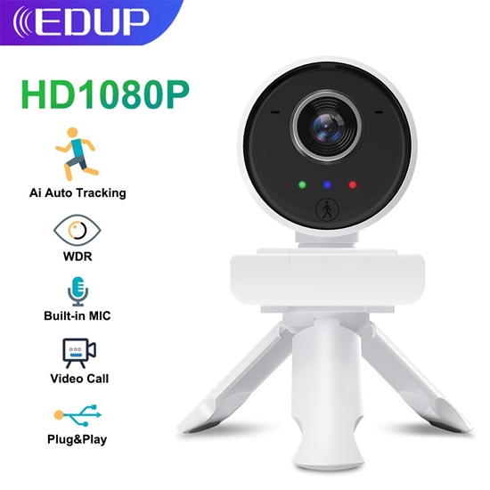 Изображение EDUP 1080P Full HD Web Camera / Autofocus / Smart WiFi with Microphone / Portrait Tracking / USB / 4K