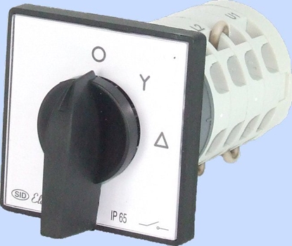 Attēls no Elektromet cznik krzywkowy 0-gwiazda-trójkt 5P 16A IP65 uk E16-22 (951621)