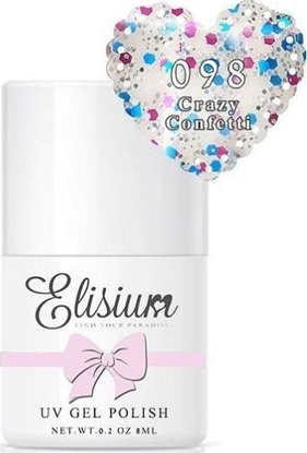 Изображение Elisium ELISIUM_UV Gel Polish lakier hybrydowy do paznokci 098 Crazy Conffetti 8ml