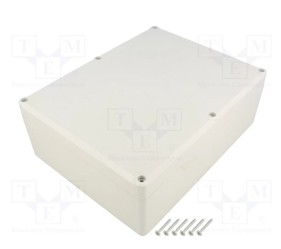 Picture of Enclosure: multipurpose; X: 174mm; Y: 224mm; Z: 80mm; ABS; grey; IP65