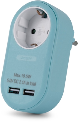 Attēls no ENTAC Entac EPAG-1EE-2USB-B adapter wtyczek zasilajcych Typu F Niebieski