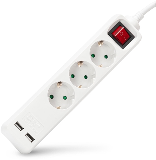 Picture of ENTAC Entac ESE1.5G3-1.5-SW-USB rozgaziacz 1,5 m 3 x gniazdo sieciowe Wewntrzna Biay