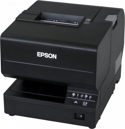 Picture of Epson TM-J7200 301 W/O MICR BLK PSU/EU BLK USB B LAN FULL CUT PS-180 IN