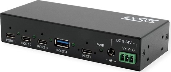 Picture of Exsys EX-12293HMS 4 Port USB 3.2 Metall HUB 3x C- und 1x A-Anschlüsse