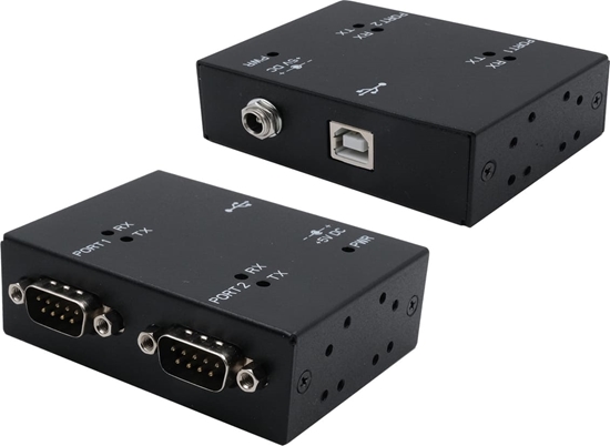 Изображение Exsys EX-13072HM USB 2.0 zu 2 x Seriell RS-232 Ports Metallgehäuse FTDI Chip-Set