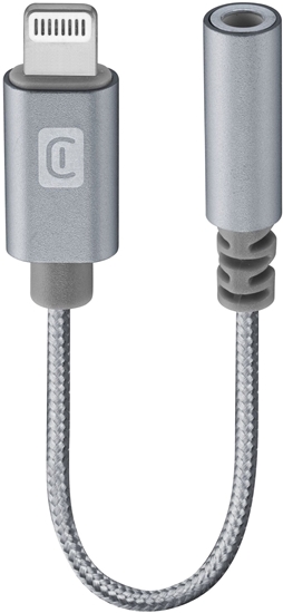 Picture of Extra odolny adaptér Cellularline Music Enabler z konektoru Lightning na 3,5 mm jack, certyfikacja MFI, szary